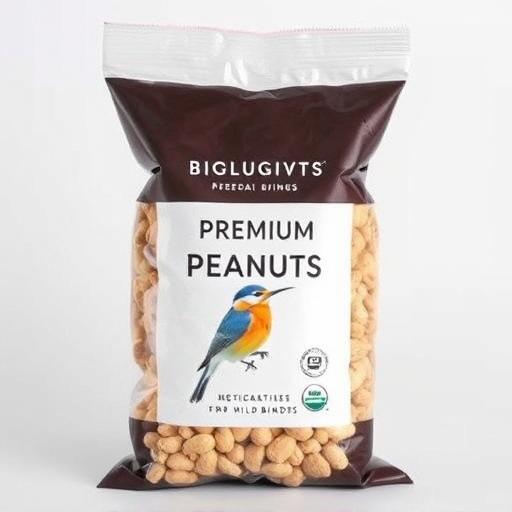 Bag of premium peanuts for wild birds