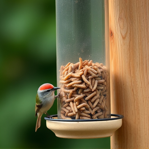 Bird feeder filled with mealworms only