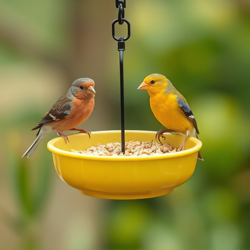 Bird feeding bowl with no wheat food