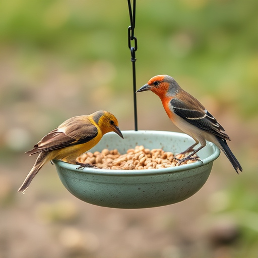 Bird feeding bowl with no wheat food