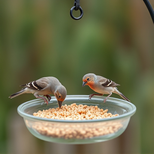 Bird feeding bowl with no wheat food