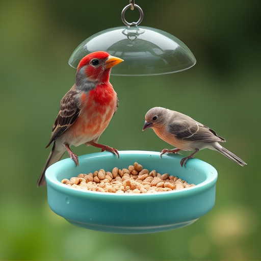 Bird feeding bowl with no wheat food