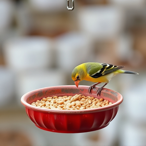 Bird feeding bowl with no wheat food