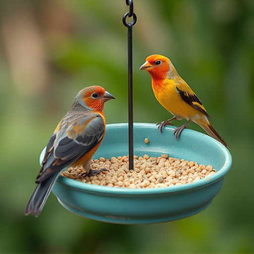 Bird feeding bowl with no wheat food