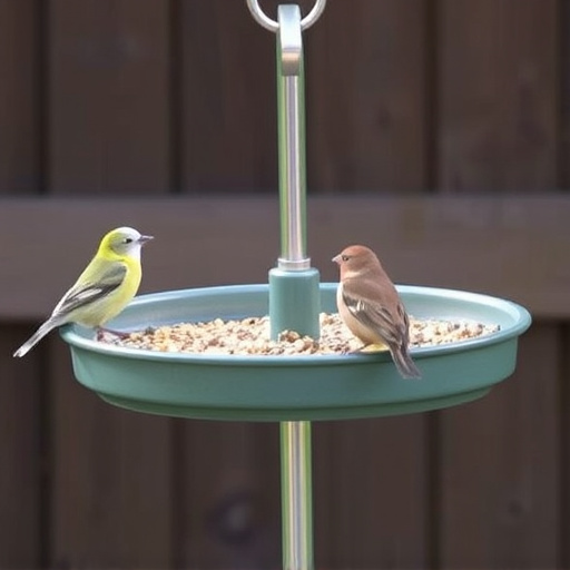 Bird feeding station with seed trays