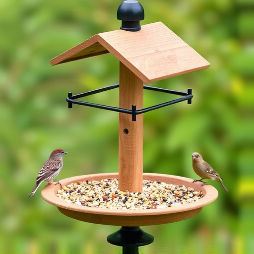 Bird feeding station with seed trays