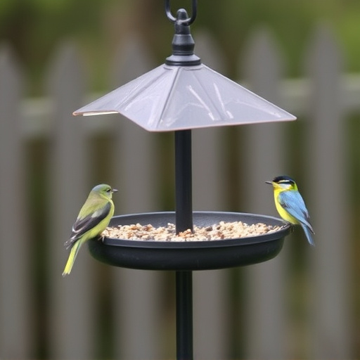 Bird feeding station with seed trays