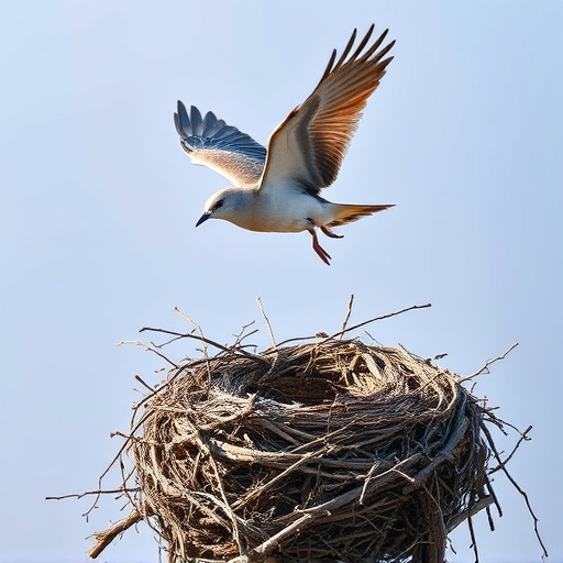 Bird flying from unused nesting spot