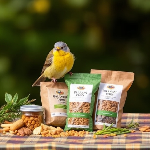 Bird food parcel with free delivery label