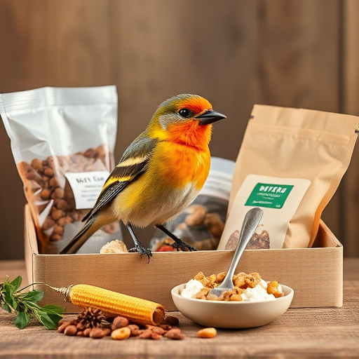 Bird food parcel with free delivery label