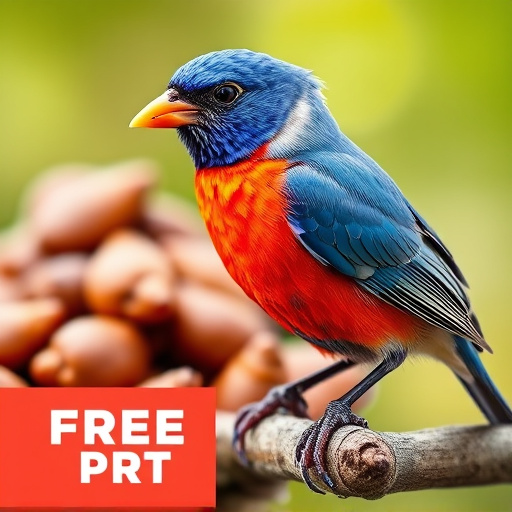 Bird food parcel with free delivery label