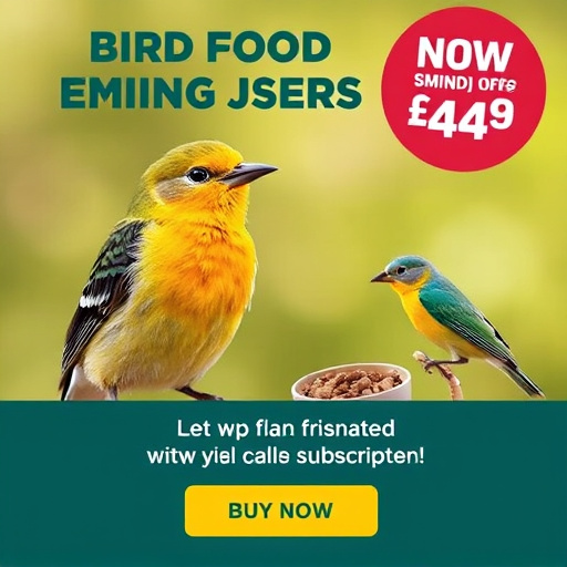 Bird food subscription with promotional offer
