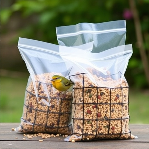 Bird seed bulk packaging outdoors