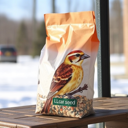 Bird seed bulk packaging outdoors