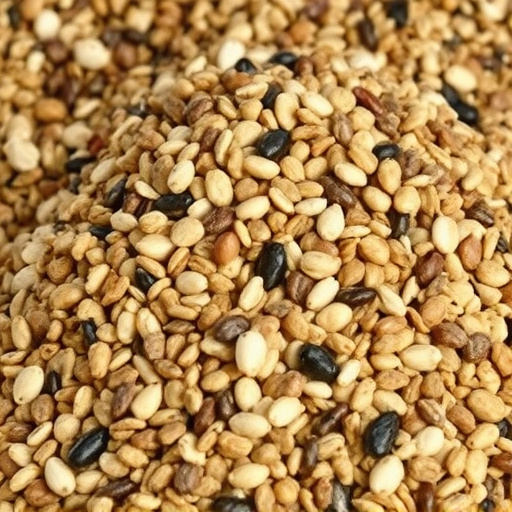 Bird seed pile with natural textures