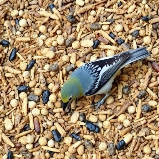 Bird seed pile with natural textures