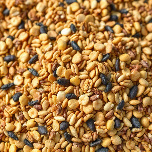 Bird seed pile with natural textures