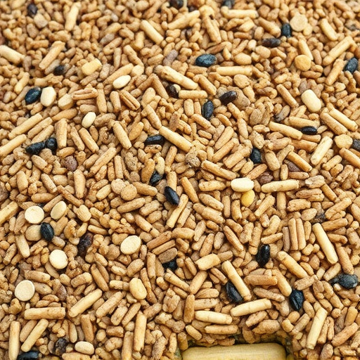 Bird seed pile with natural textures