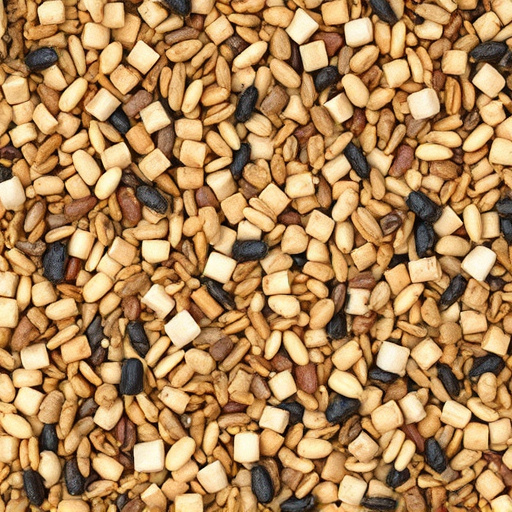 Bird seed pile with natural textures