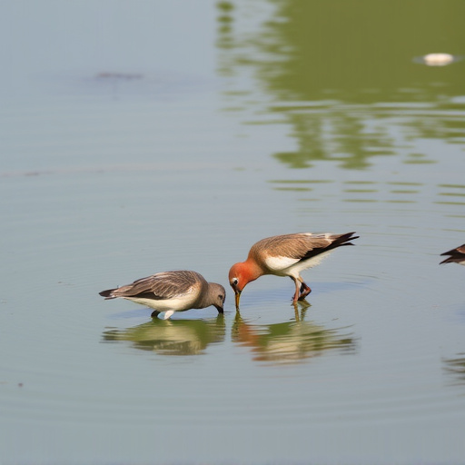 Birds drinking from fresh water bath