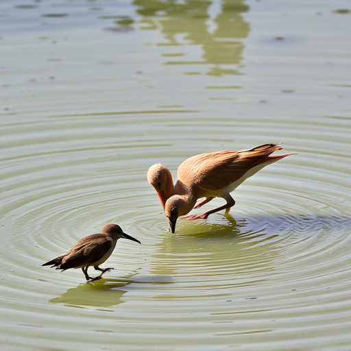 Birds drinking from fresh water bath