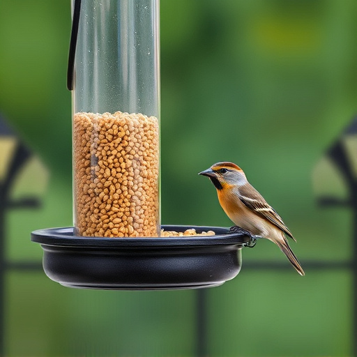 Birds enjoying seeds by window feeder