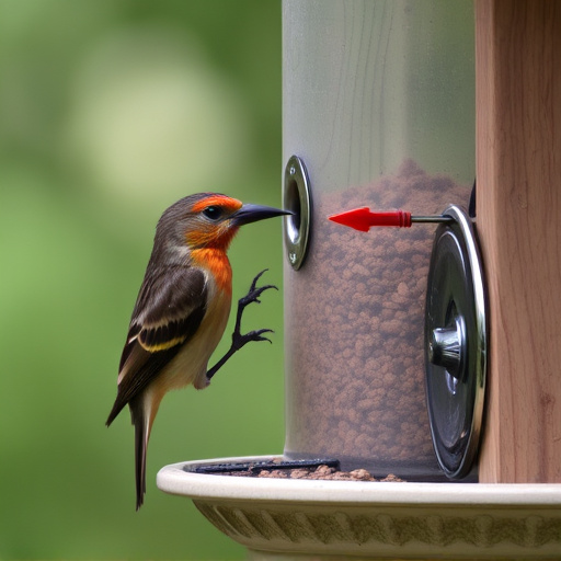 Birds pecking at restricted feeder ports