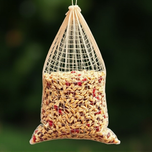 Birdseed mix in mesh feeder bag