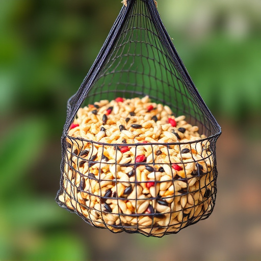 Birdseed mix in mesh feeder bag