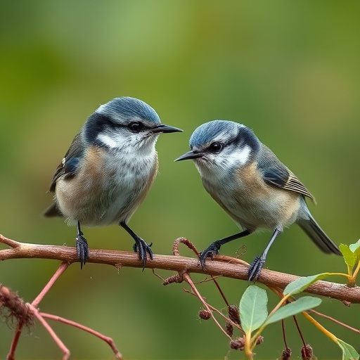 Blue tits enjoying fresh insects