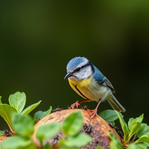 Blue tits enjoying fresh insects