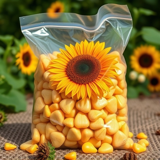 Bulk bag of sunflower hearts outdoors