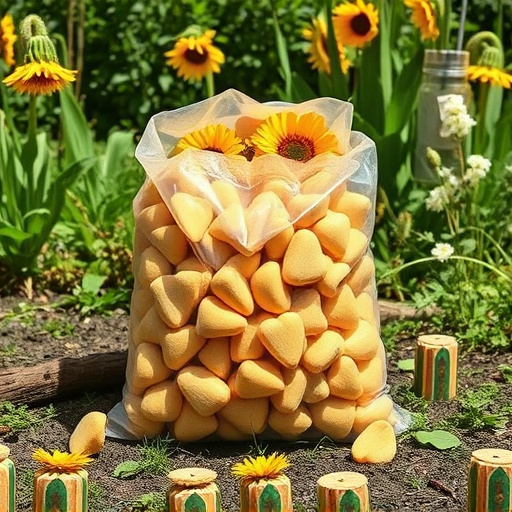 Bulk bag of sunflower hearts outdoors
