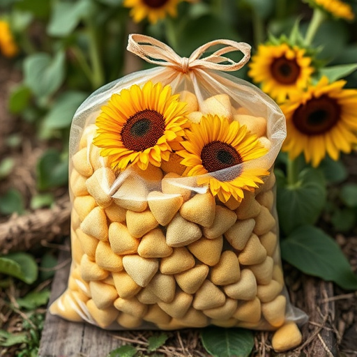 Bulk bag of sunflower hearts outdoors