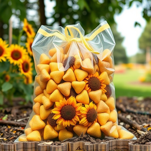 Bulk bag of sunflower hearts outdoors