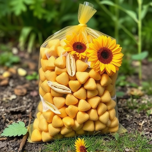 Bulk bag of sunflower hearts outdoors