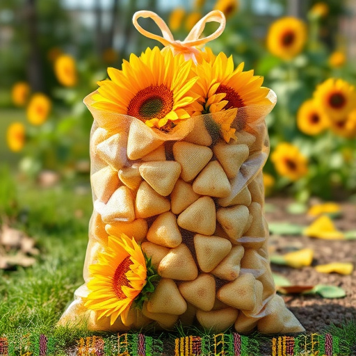 Bulk bag of sunflower hearts outdoors
