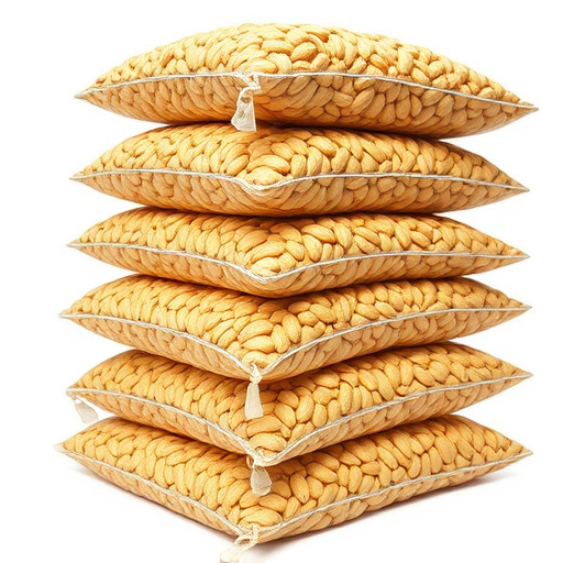 Bulk bags of peanuts stacked neatly