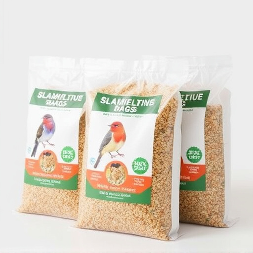Bulk bird feed bags with price tags
