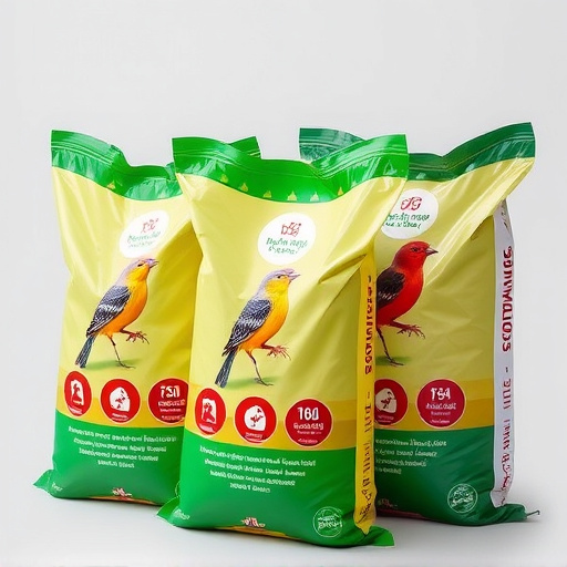 Bulk bird feed bags with price tags