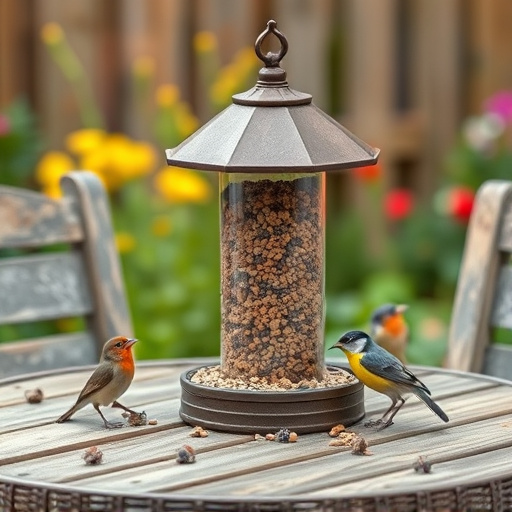 Bulk bird feed on garden table