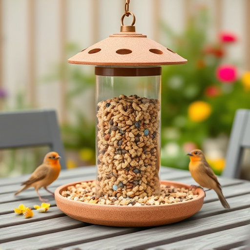 Bulk bird feed on garden table