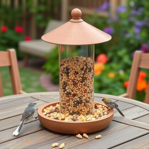 Bulk bird feed on garden table