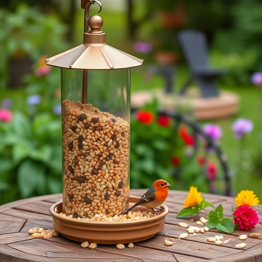 Bulk bird feed on garden table