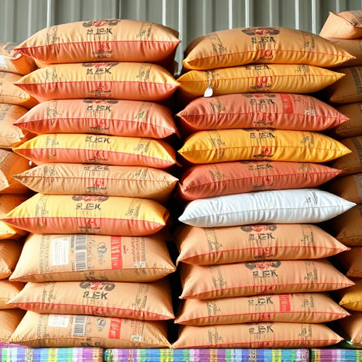 Bulk bird seed bags stacked neatly