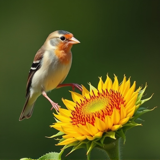 Chaffinch feeding on sunflower hearts