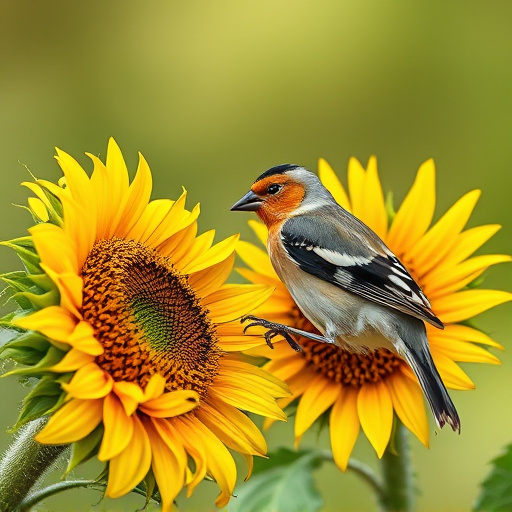 Chaffinch feeding on sunflower hearts