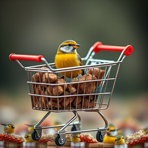 Checkout cart filled with bird