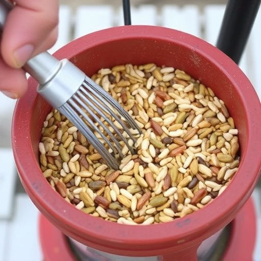 Clean, dry seed mix in feeder