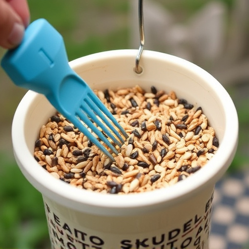 Clean, dry seed mix in feeder